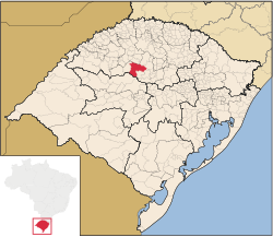 Locator map of Cruz Alta in Rio Grande do Sul